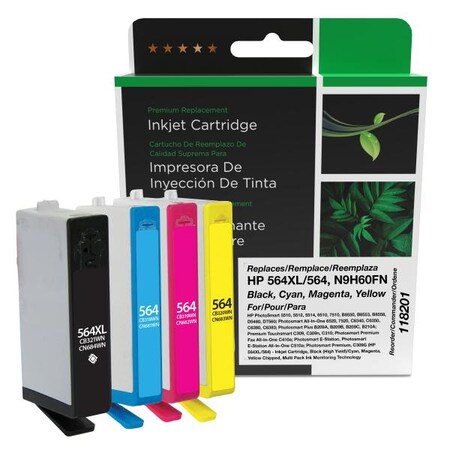 Clover Imaging Group Imaging Remanufactured Black High Yield, Cyan, Magenta, Yellow Ink Cartridges 118201